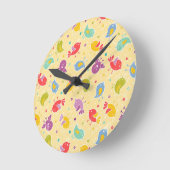 Horloge Ronde Les bébés patent (Angle)