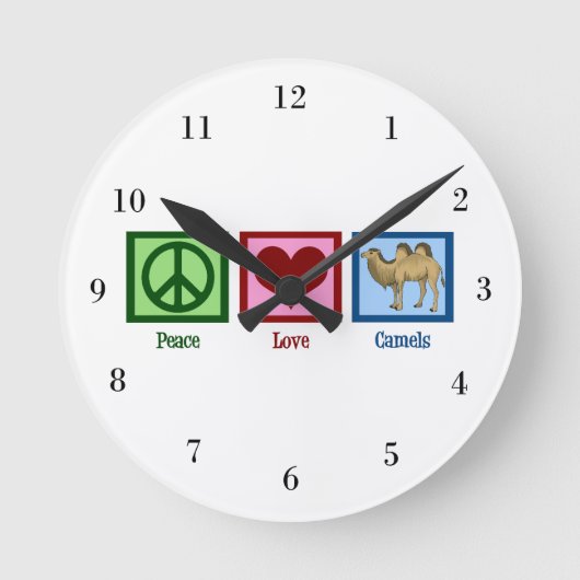 Horloge Ronde Les chameaux Peace Love (Recto)
