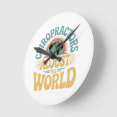 Horloge Ronde Les chiropraticiens adaptent la conception mondial (Angle)