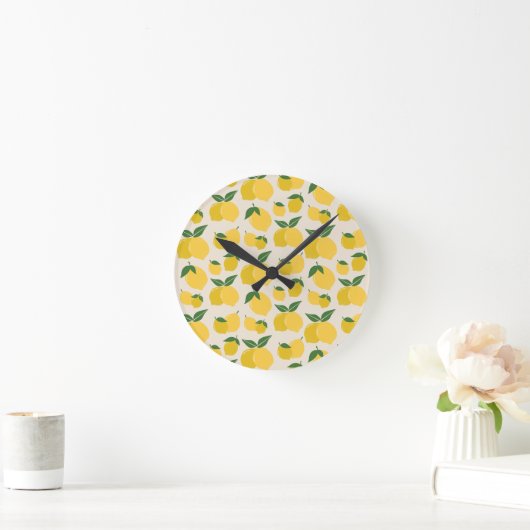 Horloge Ronde Les Citrons 01 Retro Lemon Abstraits citrons (Maison)