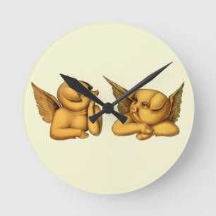 Horloge Ronde Les cochons d'Angel volants aux ailes Imaginaires