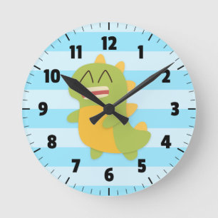 Horloge Ronde Les Dinosaures de Cute et Happy