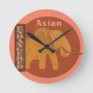 Horloge Ronde Les éléphants ont besoin de notre aide
