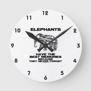 Horloge Ronde Les Éléphants Ont Les Meilleurs Souvenirs Qu'Ils N