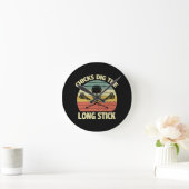 Horloge Ronde Les filles adorent le long bâton (Maison)