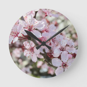 Horloge Ronde Les Fleurs Roses Fleurs Rouges.