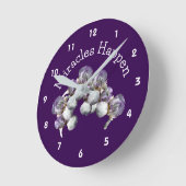 Horloge Ronde Les miracles se produisent Iris Fleurs Inspiration (Angle)