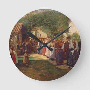 Horloge Ronde Les Noces d'Or (huile sur toile)