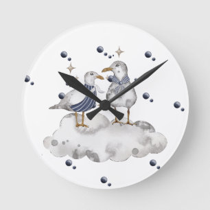 Horloge Ronde Les oiseaux de plage