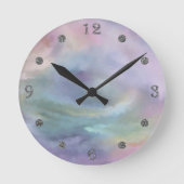 Horloge Ronde Les Pastels Whimsical | Dreamy Muted Rainbow Mottl (Recto)