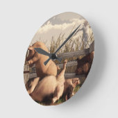 Horloge Ronde Les Pigs (Angle)