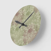 Horloge Ronde Les pivoines rouges et vertes (Angle)