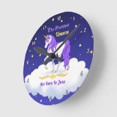 Horloge Ronde Les Plus Belles Unicornes Sont Nées En Juin (Angle)