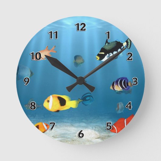 Horloge Ronde Les Poissons Dans L'Océan (Recto)