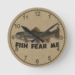 Horloge Ronde Les poissons drôles de pêcheur me craignent