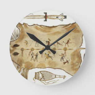 Horloge Ronde Les ustensiles et les bras indiens, plaquent 21 du