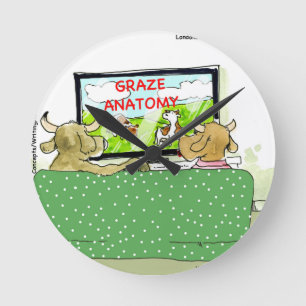 Horloge Ronde Les vaches divertissantes amusantes