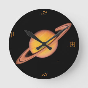 Horloge Ronde "L'espace profond de Saturne"