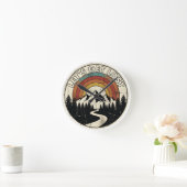 Horloge Ronde Let’s Get Lost Retro Mountain Adventure Outdoor (Maison)