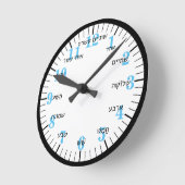 HORLOGE RONDE LETTRE HÉBRAÏQUE CHAMP ARRÊTÉ (Angle)