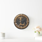 Horloge Ronde Lettre initiale de monogramme doré L (Maison)