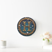 Horloge Ronde Lettre initiale H en monogramme doré (Maison)