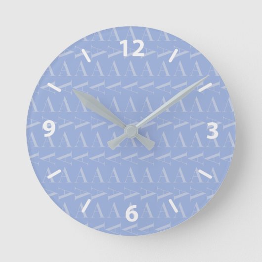 Horloge Ronde LETTRE INITIALE MONOGRAPHIQUE A Bleu (Recto)