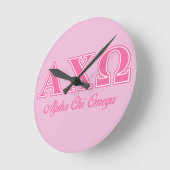 Horloge Ronde Lettres roses d'Omega de Chi d'Alphi (Angle)