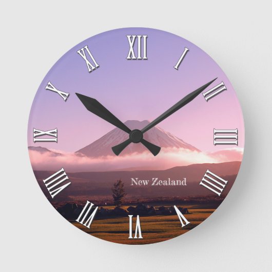 Horloge Ronde Lever de soleil au-dessus du volcan Tongariro, Nou (Recto)