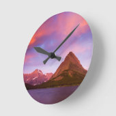 Horloge Ronde Lever de soleil au glacier (Angle)