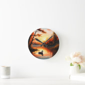 Horloge Ronde Lever de soleil sur le lac (Maison)