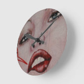 Horloge Ronde Lèvres rouges (Angle)