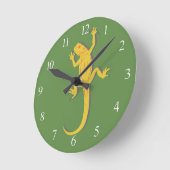 Horloge Ronde Lézard Jaune (Angle)