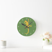 Horloge Ronde Lézard Jaune (Maison)