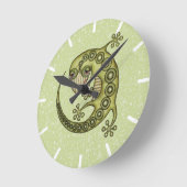 Horloge Ronde Lézard vert (Angle)