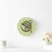 Horloge Ronde Lézard vert (Maison)