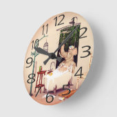 Horloge Ronde L'heure du bain (Angle)