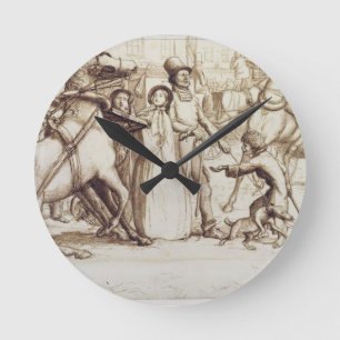 Horloge Ronde L'homme aveugle, 1853 (stylo, encre, lavage et