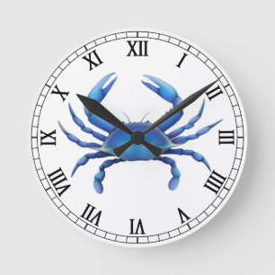 Horloge Ronde L'horloge orientale de crabe bleu