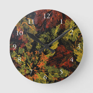 Horloge Ronde L'horloge ronde des feuilles d'automne
