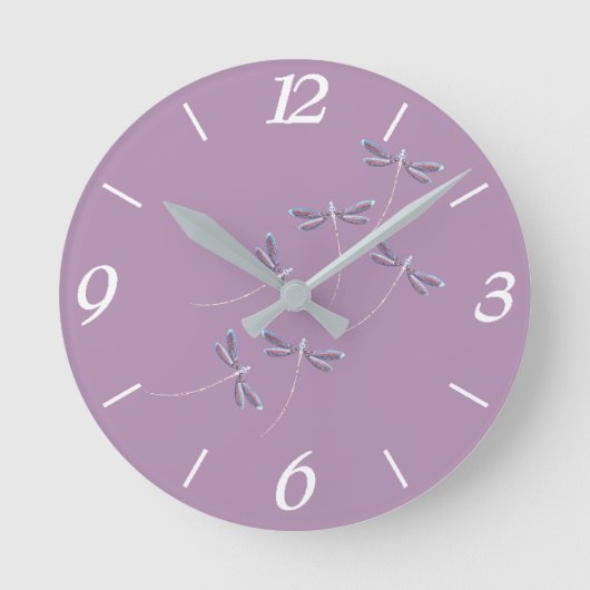 Horloge Ronde Libellules en vol (Recto)