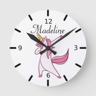 Horloge Ronde Licorne Dabbing Personnalisée
