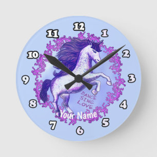 Horloge Ronde Licorne Danseuse