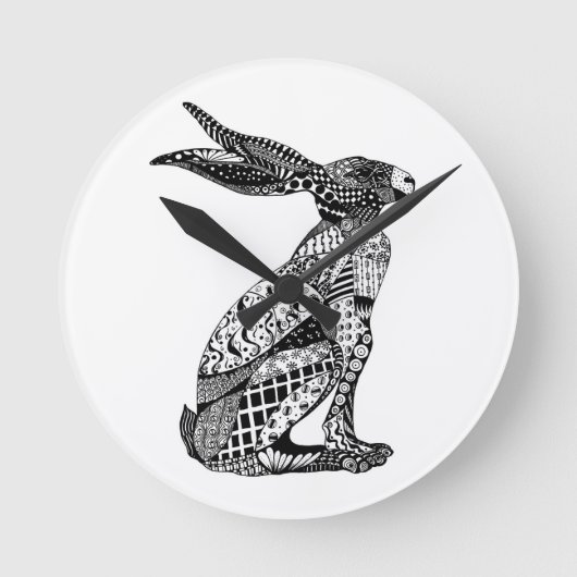 Horloge Ronde Lièvres se reposants (Recto)