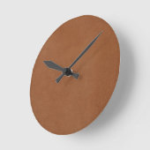 Horloge Ronde Light Brown Leather Digital Print Round Clock (Angle)