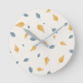 Horloge Ronde Light Pastel Beige Minimalist Leaves Pattern (Recto)