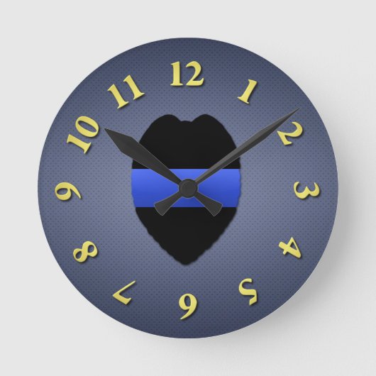 Horloge Ronde Ligne bleue mince (Recto)