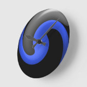 Horloge Ronde Ligne bleue mince (Angle)