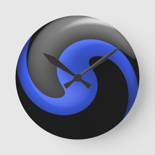 Horloge Ronde Ligne bleue mince (Recto)