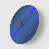 Horloge Ronde Ligne bleue mince (Angle)